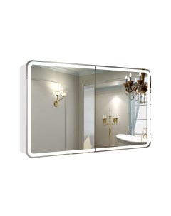 Зеркало шкаф с LED подсветкой вкл датчик движения розетка 120х80х14 3 ШВГ La tezza