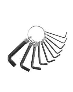Набор ключей шестигранных на кольце 1 5 10 мм 10 шт Tundra