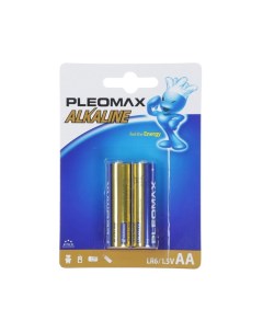 Батарейка алкалиновая AA LR6 2BL 1 5В блистер 2 шт Pleomax