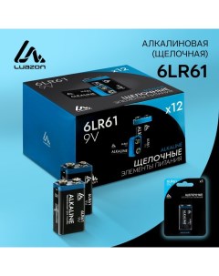 Батарейка алкалиновая щелочная LuazON 6LR61 9V крона блистер 1 шт Luazon home