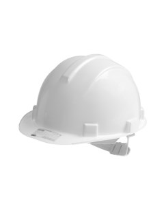 Каска защитная ТУНДРА для строительно монтажных работ с пластиковым оголовьем белая Tundra