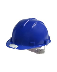 Каска защитная ТУНДРА для строительно монтажных работ с пластиковым оголовьем синяя Tundra