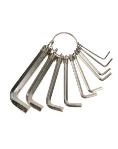 Набор ключей имбусовых 1 5 10 мм 10 шт никелированный на кольце Sparta