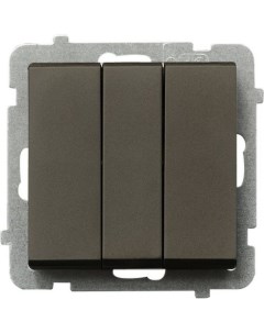 Выключатель Sonata 3 клавишный без рамки шоколадный металлик LP 13R m 40 Ospel