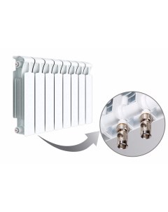 Биметаллический радиатор Monolit Ventil 350 10 секций белый RM35010НЛ50 Rifar