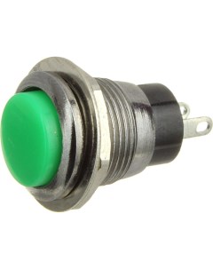 Кнопка d10мм зеленая на замыкание металл Kls