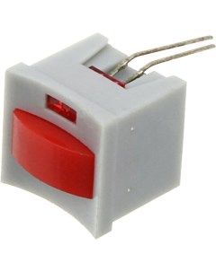 Кнопка 15мм квадратная 5x12 красная с фиксацией 6PIN СВД Kls