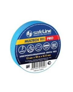 Изолента ПВХ 15 мм х 20 м арт 18733 синий 5 шт Safeline