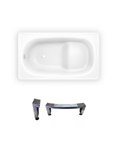 Стальная ванна Europa Mini S30001557000000N B05E22001N 105х70 с ножками Sanitana blb