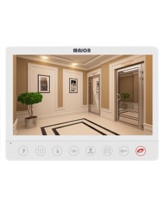 Видеодомофон для дома дачи ALFA SD 7 с записью на SD карту цвет белый сенсорные кнопки Major