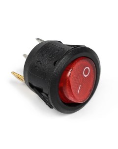 Выключатель клавишный с подсветкой диаметр 23 мм красный Nobrand