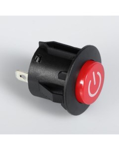 Выключатель кнопочный с подсветкой с фиксацией красный Nobrand