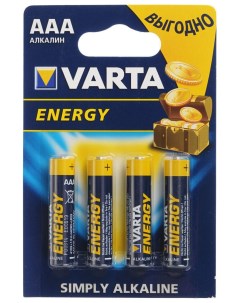 Батарейка щелочные Energy AAA LR3 4 шт Varta