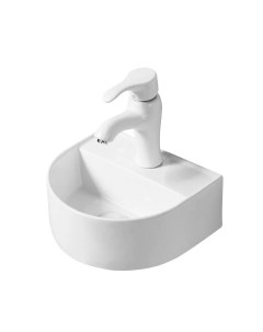 Подвесная белая раковина для ванной N9136 полукруглая керамическая Gid