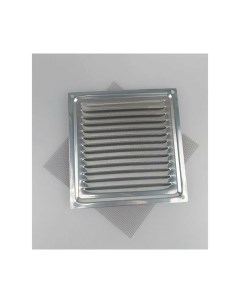 Решетка вентиляционная 100х100 с сеткой хром комплект 4 шт Домарт