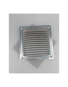 Решетка вентиляционная 100х100 с сеткой хром комплект 8 шт Домарт