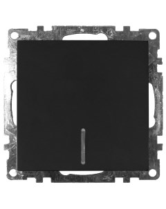 Выключатель одноклавишный с подсветкой 39605 250В IP20 10А черный Stekker