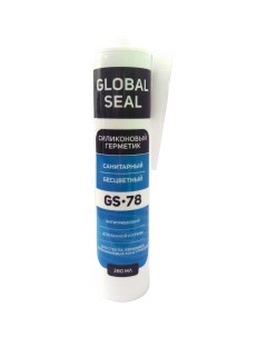 Герметик силиконовый санитарный для ванной и кухни GS 78 бесцветный 280 мл Global seal