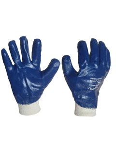 Перчатки защитные NBR1530 хлопковые с нитрильным покрытием синие размер 9 L 152468 Scaffa