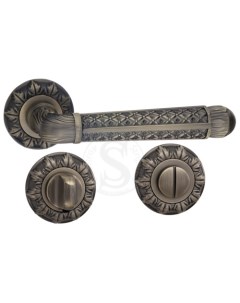 Ручка дверная и поворотная комплект РЕНЦ Альбино Античная бронза матовая Renz