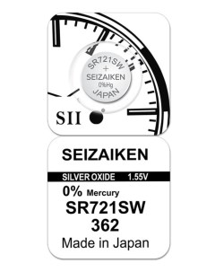 Батарейка 362 SR721SW Silver Oxide 1 55V 1 шт Seizaiken