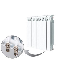 Биметаллический радиатор Monolit Ventil 500 12 секции белый RM50012НП50 Rifar