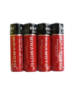 Батарейка MINAMOTO HEAVY DUTY 1 5 В AA R6 4 штуки в SR Nobrand