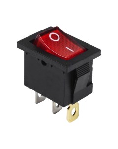 Выключатель клавишный Mini ON OFF красный с подсветкой 24В 15А 3с 36 2165 Rexant