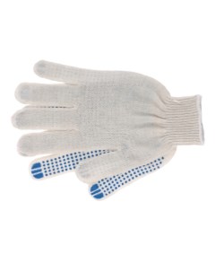 Хозяйственные перчатки синяя точка пара 10 шт белые ПВХ Decoromir