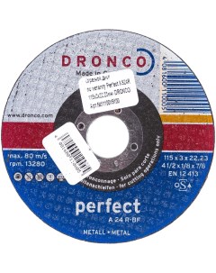 DRONCO Отрезной диск по металлу Perfect A24R 115x3x22 23 1110015100 Nobrand