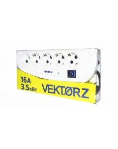 Фильтр сетевой VEKTOR Z 4 роз c з 1 роз б з 1 8м 3 5кВт 16А белый Vector