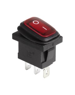 Выключатель клавишный Mini ON OFF красный с подсветкой влагозащита 36 2175 Rexant