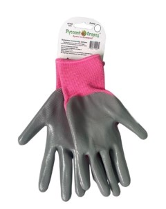 Перчатки в серой обливке розовые размер L Nobrand