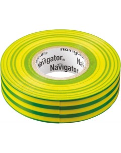 Изолента ПВХ 15 мм х 20 м арт 380476 желто зеленый 10 шт Navigator