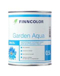 Эмаль акриловая Garden Aqua полуматовая А 0 9л Finncolor
