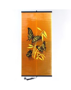 Инфракрасный настенный обогреватель Бабочки желтые на оранжевом Бархатный сезон