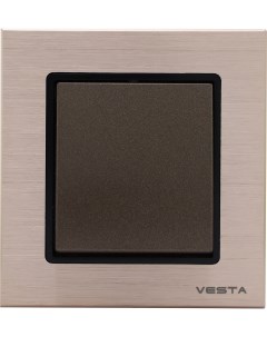 Выключатель Exclusive Champagne Metallic одноклавишный Vesta electric