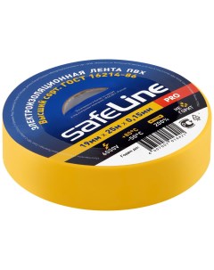 Изолента 19 мм х 25 м желтый Safeline