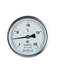 Термометр биметаллический БТ 1 100 0 200С L 60 Экомера