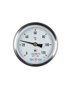 Биметаллический термометр ЭКОМЕРА БТ 1 63 0 120C L 60 БТ 1 63 120С L60 Эко-м