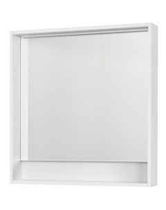 Зеркало в ванную с подсветкой и полкой настенное Капри 80 1A230402KP010 белый Aquaton