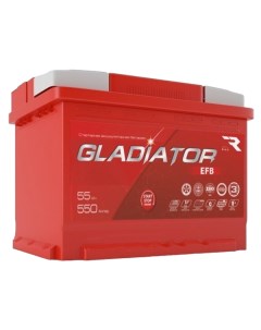 Аккумуляторная батарея емкостью 55 А ч обратной полярности тип вывода конус G Gladiator