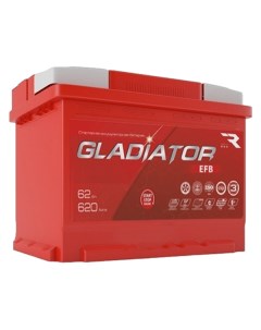 Аккумуляторная батарея емкостью 62 А ч прямой полярности тип вывода конус GEF Gladiator