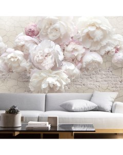 Бумажные фотообои бесшовные Пионы 200х155 см цветы обои на стену интерьер для декора Verol