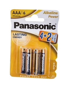 Элементы питания LR03 Alkaline Power BL 6 4 2 батарейка 6204 Panasonic