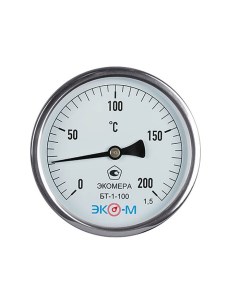 Термометр биметаллический БТ 1 100 0 200С L 100 Экомера