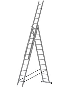 Лестница трехсекционная алюминиевая усиленная 3 х 11 ступеней H 316 539 759 см вес Фит