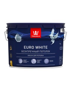 Краска Euro White база A 9 л Tikkurila