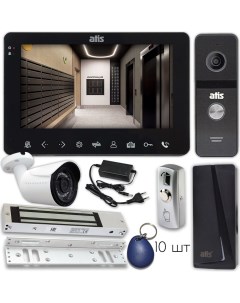 Комплект видеодомофона AD 780FHD B Kit box черный с камерой видеонаблюдения Atis