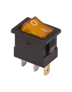 Выключатель клавишный Mini ON OFF желтый с подсветкой 36 2172 Rexant